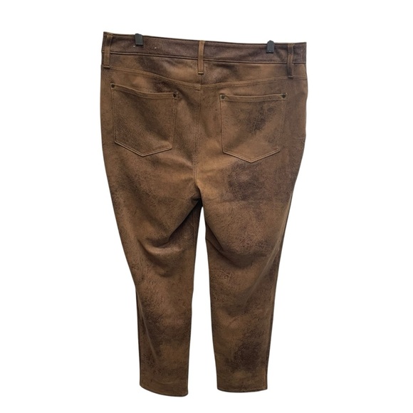 Chicos faux leather pants brown women’s 2R (Large) high rise soft - Picture 2 of 9
